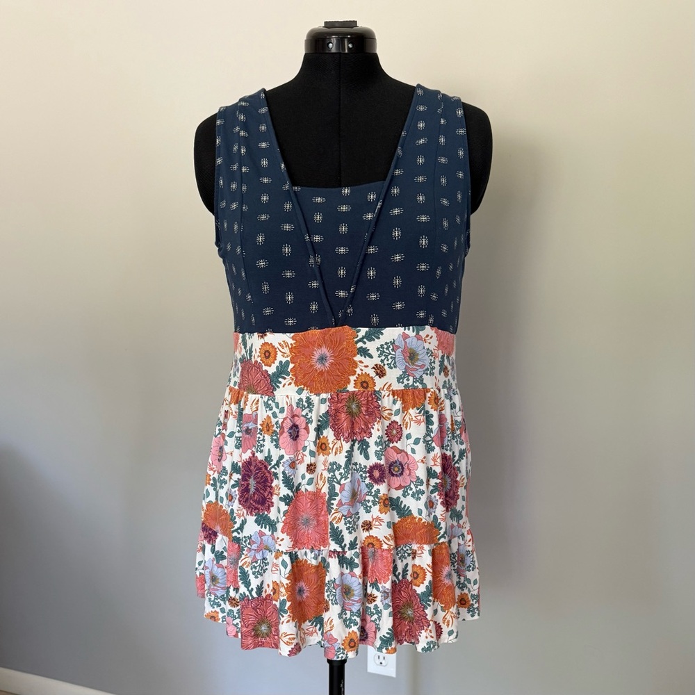 Matilda Jane Navy and Floral Patterned Top